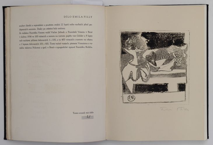 Zátiší s ovocem a rybou - originální grafický list vevázaný do bibliofilie č. 28 - 1