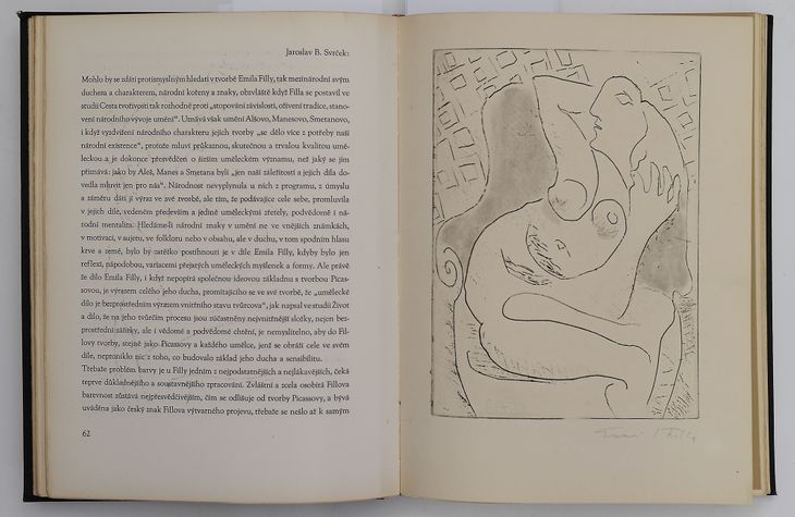 Žena v lenošce I. (cena za bibliografii č. 54 František Venera: Dílo Emila Filly, Brno, 1936, 8 originálních grafických listů, list je samostatně neprodejný) - 1